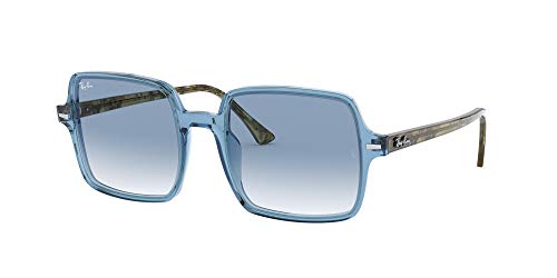 Ray-Ban Square II Gafas, Azul Claro Trasparente/Azul Degradado Trasparente, 53 Unisex Adulto