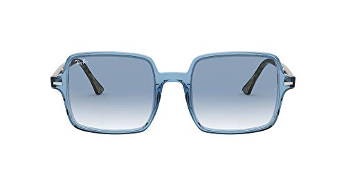 Ray-Ban Square II Gafas, Azul Claro Trasparente/Azul Degradado Trasparente, 53 Unisex Adulto