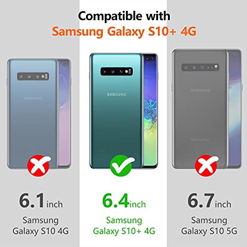 Rayboen Compatible con Samsung Galaxy S10 Plus funda transparente a prueba de golpes de policarbonato duro + flexible TPU delgada cubierta para Galaxy S10+ 6.4 pulgadas