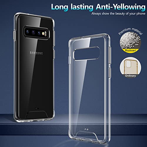 Rayboen Compatible con Samsung Galaxy S10 Plus funda transparente a prueba de golpes de policarbonato duro + flexible TPU delgada cubierta para Galaxy S10+ 6.4 pulgadas