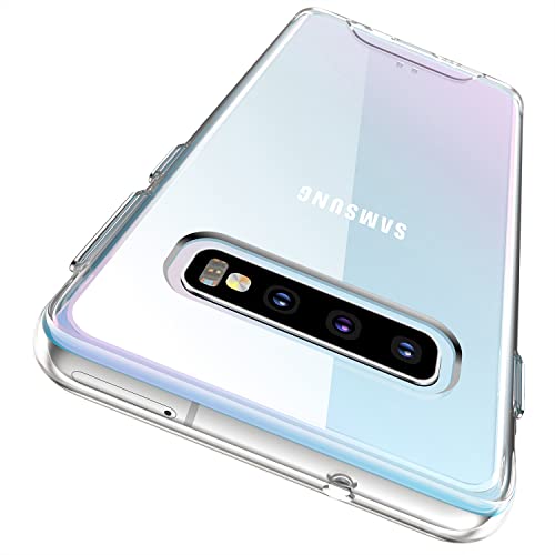 Rayboen Compatible con Samsung Galaxy S10 Plus funda transparente a prueba de golpes de policarbonato duro + flexible TPU delgada cubierta para Galaxy S10+ 6.4 pulgadas