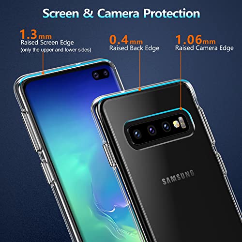 Rayboen Compatible con Samsung Galaxy S10 Plus funda transparente a prueba de golpes de policarbonato duro + flexible TPU delgada cubierta para Galaxy S10+ 6.4 pulgadas