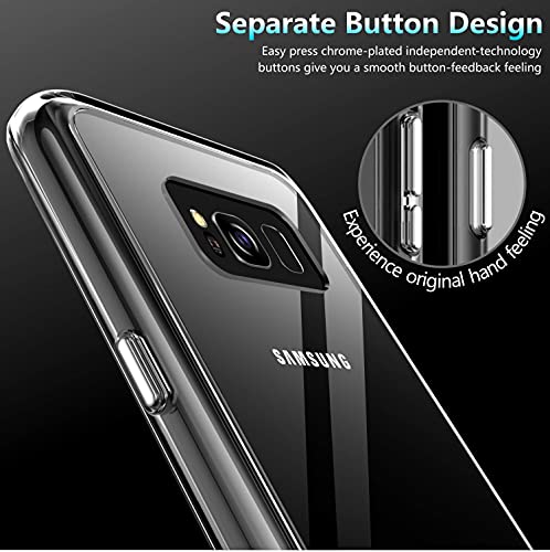 Rayboen Compatible con Samsung Galaxy S8 Funda protectora transparente a prueba de golpes de policarbonato duro + TPU flexible delgada cubierta para Galaxy S8 5.8 pulgadas