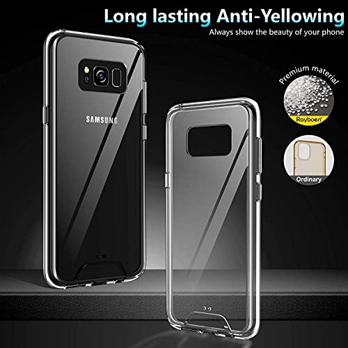 Rayboen Compatible con Samsung Galaxy S8 Funda protectora transparente a prueba de golpes de policarbonato duro + TPU flexible delgada cubierta para Galaxy S8 5.8 pulgadas