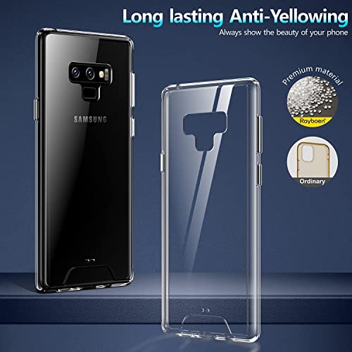 Rayboen Funda para Samsung Galaxy Note 9, diseño transparente, a prueba de golpes, antiarañazos, PC duro + TPU flexible delgada funda para Samsung Galaxy Note 9, 6.4 pulgadas