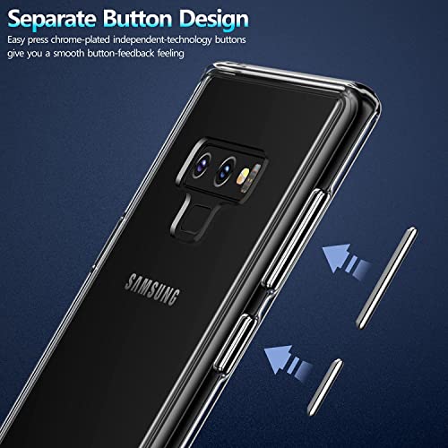 Rayboen Funda para Samsung Galaxy Note 9, diseño transparente, a prueba de golpes, antiarañazos, PC duro + TPU flexible delgada funda para Samsung Galaxy Note 9, 6.4 pulgadas