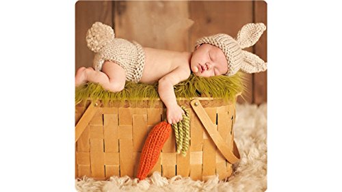 recién nacido Baby Girl/Boy Crochet Knit Costume Foto Fotografía Prop sombreros trajes (Zumo de zanahoria)