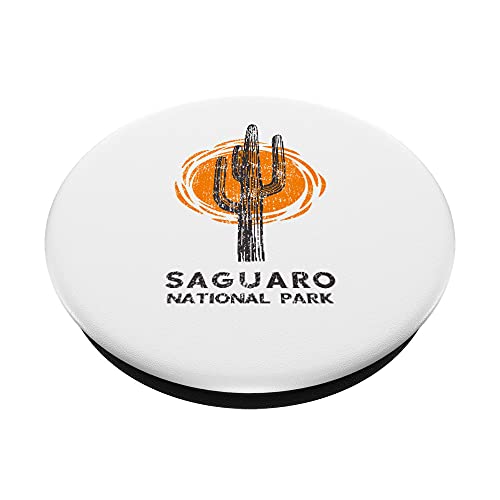 Recuerdo del Parque Nacional del Saguaro - Obra de Arte Retro Saguaro Cactus PopSockets PopGrip Intercambiable