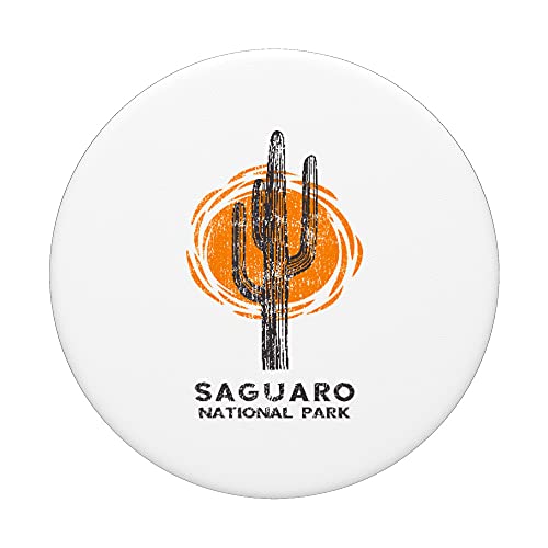 Recuerdo del Parque Nacional del Saguaro - Obra de Arte Retro Saguaro Cactus PopSockets PopGrip Intercambiable