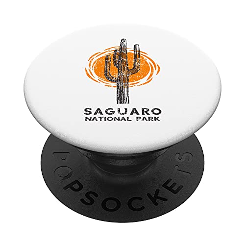 Recuerdo del Parque Nacional del Saguaro - Obra de Arte Retro Saguaro Cactus PopSockets PopGrip Intercambiable