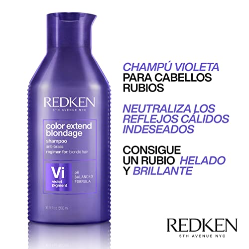 Redken | Champú para el Cuidado del Color para Cabello Rubio, Color Extend Blondage, 500 ml