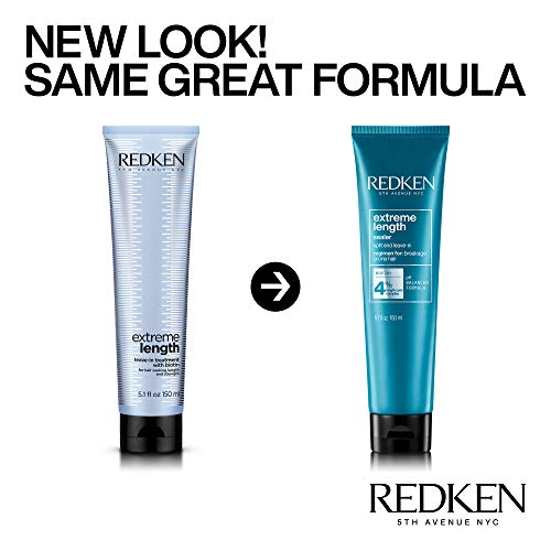 Redken | Tratamiento Sin Aclarado Fortalecedor con Biotina Para Cabello Dañado y Quebradizo, Extreme Length, 150 ml