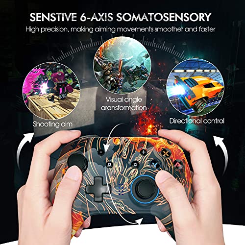 REDSTORM Mandos para Switch, Mando Inalámbrico con Función Gyro Axis/Dual Shock/Turbo/Giroscopio/Sensor de Movimiento, Compatible con Switch/Lite