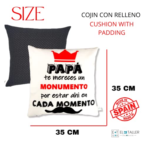 Regalo Originales para El Dia del Padre Taza Y Cojin con Relleno Papa para Regalo De Cumpleaños Taza Desayuno Original 350 Ml + Cojin Especial Dia del Padre Mejor Regalo para Padres (cojin +Taza)