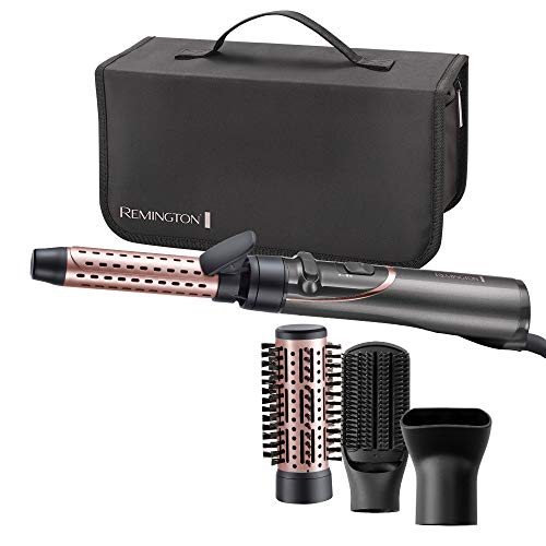 Remington Cepillo Moldeador Curl & Straight Confidence - Moldeador de Pelo, Cerámica, Kit Moldeador, 4 Accesorios, Alisador y Rizador 2 en 1, 800W, Gris - AS8606