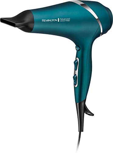 Remington Secador de Pelo Profesional Advanced Coconut Therapy - Iónico, 2 Concentradores, 1 Difusor, 2300 W, Azul - AC8648