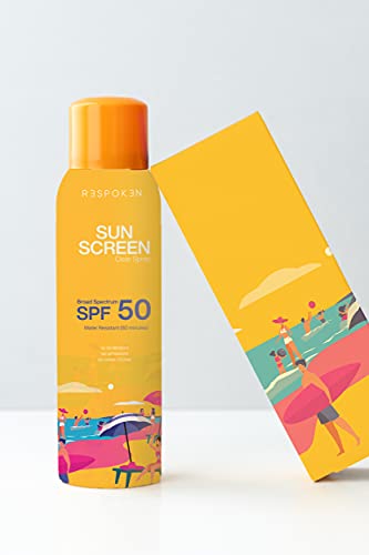 RESPOKEN Protector Solar Spray FPS 50 - Protección De Amplio Espectro - Crema Solar Spray Vegano Y Amigable Con Los Arrecifes - Protector Solar 50 Spray Resistente Al Agua - Con Vitamina E 6 Oz