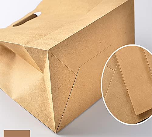 RESTAR 25PCS Bolsas de Papel con Asas, Bolsas Ppapel Kraft,Bolsas Papel Regalo para la Tienda de Comestibles para Hornear Compras Minoristas Boutique (Blanco, 25PCS,18*8*24CM)