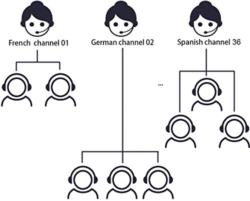 Retekess TT122 Tour Guide System Sistema de Guía Turístico 36 Canal para Visitas a Fábrica, Traducción de Conferencias, Turismo, Logística, Gobierno (1 Transmisor 2 Receptores)