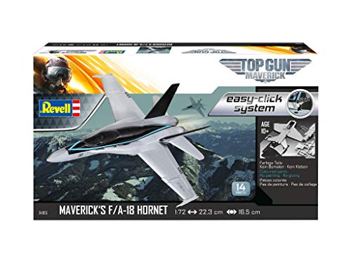 Revell-F/A-18 Revell 04965 F/A-18 Hornet Top Gun - Maqueta para Principiantes (Sistema Easy Click), Multicolor, Color Coloreado (RV04965)