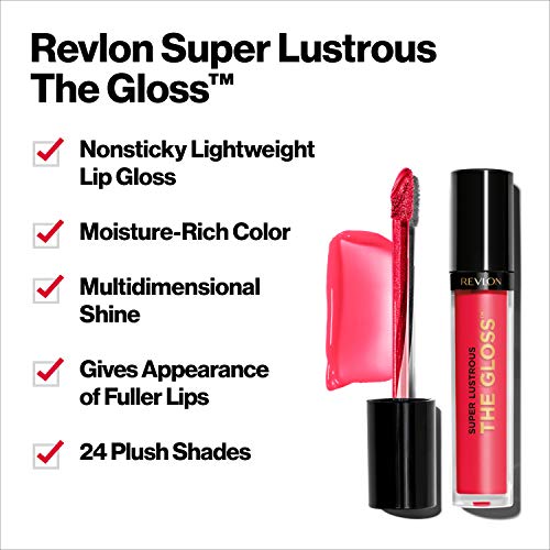 Revlon Brillo de labios súper lustroso, color de labios de alto impacto con fórmula cremosa hidratante, infundido con agave, aceite de moringa y mantequilla de cupuacu, cuarzo rosa (301)