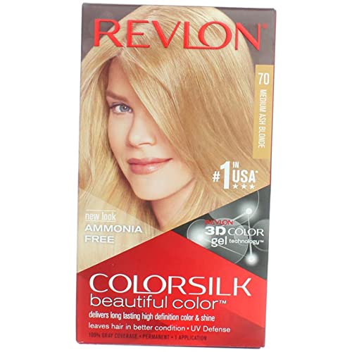 Revlon ColorSilk Tinte de Cabello Permanente Tono #70 Rubio Cenizo Medio