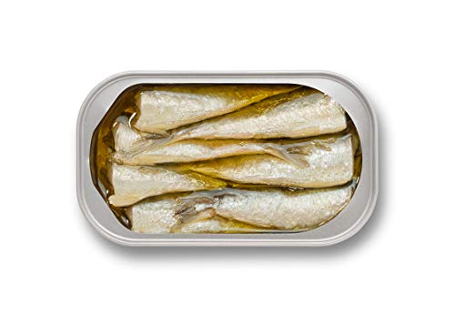 RIANXEIRA Pack de 8 Latas x 81g. de Sardinas (Sardinillas) en Aceite de Oliva Virgen Extra Ecológico y Flor de Sal. Presentación 6-8 piezas.