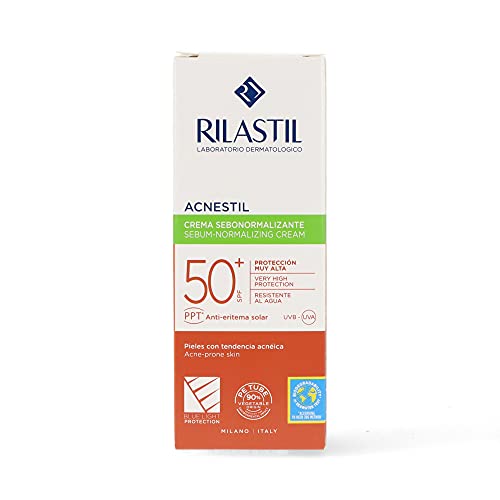 Rilastil Sun System Fotoprotector Solar Acnestil Spf50+ Anti-Imperfecciones para Pieles con Brillos y Tendencia Acneica, 40ml