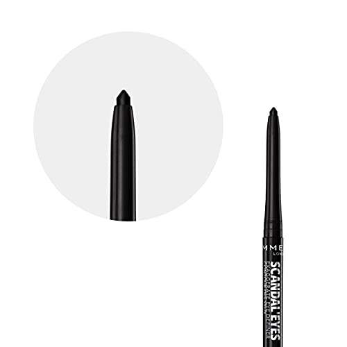 Rimmel London Scandal'eyes Exaggerate Eye Definer, Delineador de ojos automático, Tono 1 Negro