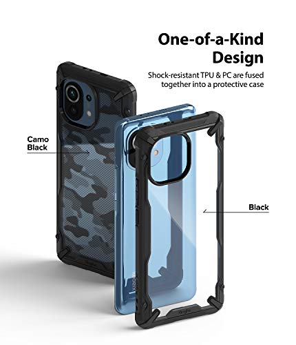 Ringke Fusion-X Compatible con Funda Xiaomi Mi 11 (6,81 Pulgadas), Transparente Rigida Carcasa Parachoque TPU Resistente Impactos Funda Negra - Black (Negro)