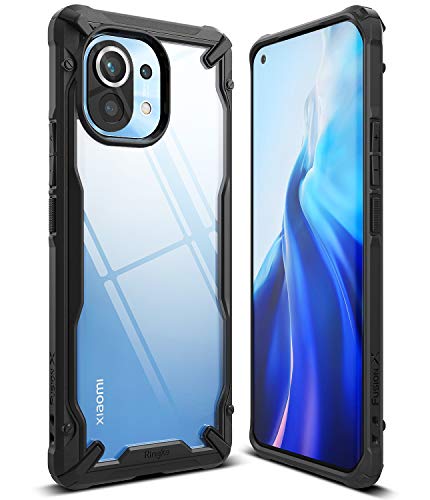 Ringke Fusion-X Compatible con Funda Xiaomi Mi 11 (6,81 Pulgadas), Transparente Rigida Carcasa Parachoque TPU Resistente Impactos Funda Negra - Black (Negro)