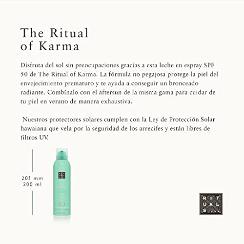 RITUALS The Ritual of Karma Spray Lechoso con Protección Solar SPF 50, 200 ml