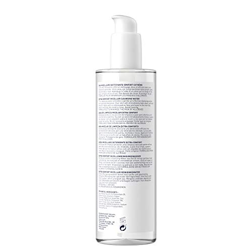 RoC - Agua Limpiadora Micelar Extraconfort - Piel, Rostro y Ojos Sensibles - Limpieza Eficaz - Minimiza los Riesgos de Alergia - 400 ml