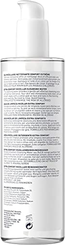 RoC - Agua Limpiadora Micelar Extraconfort - Piel, Rostro y Ojos Sensibles - Limpieza Eficaz - Minimiza los Riesgos de Alergia - 400 ml