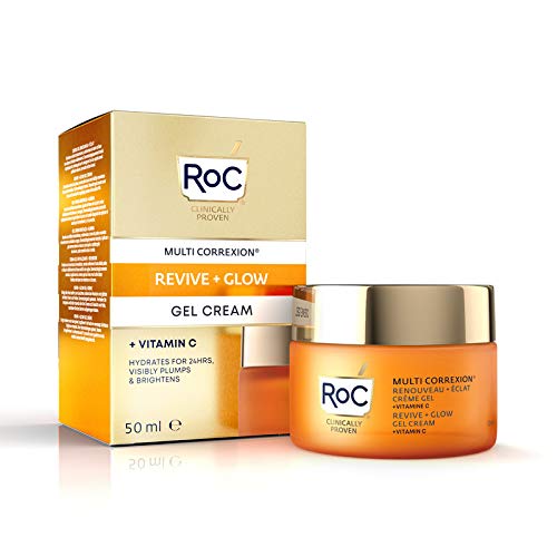 RoC - Multi Correxion Revive + Glow Gel Crema Vitamina C - Antiarrugas y Envejecimiento - Hidratante Reafirmante - 50ml