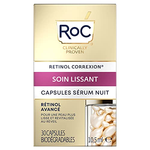 RoC - Retinol Correxion Line Smoothing Suero de Noche - Antiarrugas y Envejecimiento - Hidratante Reafirmante - Cápsulas de 30 piezas