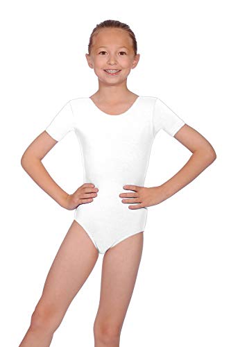 Roch Valley Short Sleeved Leotard Prim-Maillot de Ballet de Manga Corta, Mujer, Blanco, Ladies 10/12 (Adults) 4