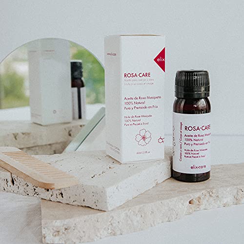 ROSA·CARE de elix·care - Aceite 100% Puro Rosa Mosqueta - Repara Profundamente Cicatrices, Quemaduras y Estrías - Aceite prensado en frio - Rosa de mosqueta 100% natural