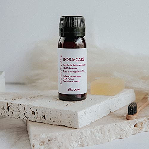 ROSA·CARE de elix·care - Aceite 100% Puro Rosa Mosqueta - Repara Profundamente Cicatrices, Quemaduras y Estrías - Aceite prensado en frio - Rosa de mosqueta 100% natural