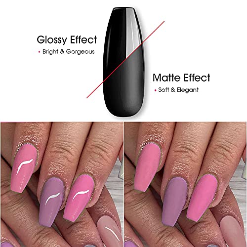 ROSALIND Base y Top Coat y Matte Top Coat Semipermentes, Esmaltes Semipermanentes de Uñas en Gel UV LED Gel Soak Off 3PCS/set 10ML