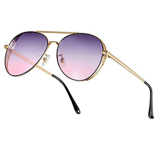 ROSA&ROSE Gafas de Sol Mujer Marco de Metal Gafas de Sol UV 400 Protection