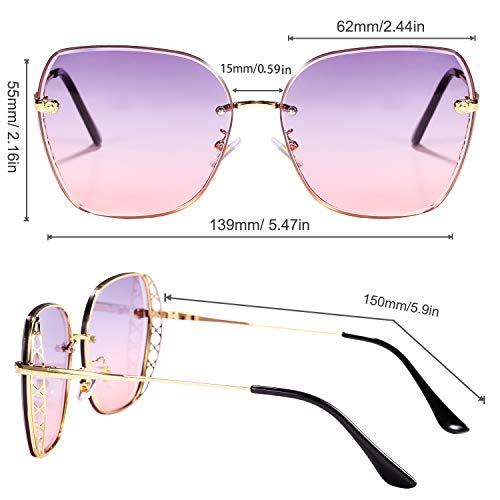 ROSA&ROSE Gafas de Sol Mujer Marco de Metal Gafas de Sol UV 400 Protection