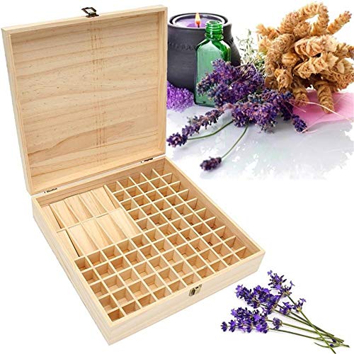 RoseFlower Caja de Almacenaje de Madera de Aceites Esenciales y Aromaterapia, 85 Botellas Aceite Contenedor Cubos de Almacenaje Organizadores para Perfumes, Fragancias, CosméTica, Joyas, Makeup