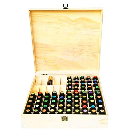 RoseFlower Caja de Almacenaje de Madera de Aceites Esenciales y Aromaterapia, 85 Botellas Aceite Contenedor Cubos de Almacenaje Organizadores para Perfumes, Fragancias, CosméTica, Joyas, Makeup