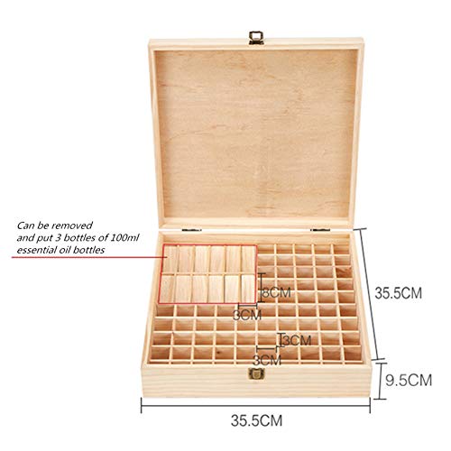 RoseFlower Caja de Almacenaje de Madera de Aceites Esenciales y Aromaterapia, 85 Botellas Aceite Contenedor Cubos de Almacenaje Organizadores para Perfumes, Fragancias, CosméTica, Joyas, Makeup