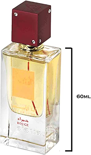 Rouge 60ml | Eau de Arabian Parfum | Azafrán, Cedro, Ambergris Aroma | Regalo perfecto (para hombres y mujeres) (Unisex)