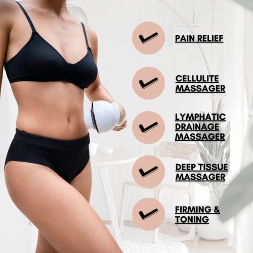 ROWALU SLIM 500 | Masajeador Celulitis Electrico | Anticelulitico Reductor abdominal y para Piernas, Pies, Gluteos Cervical y Espalda | Esponja exfoliante Facial y Corporal en SISAL Gratis