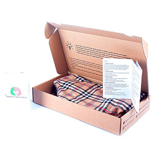 Saco Térmico Semillas MaxiCervical - Almohada Cuello para Calentar en Microondas (60x12-22 cm) - Cojín de Semillas - Bolsa de Calor con Funda lavable, Tela de Algodón 100% y Olor a Lavanda (Oxford)