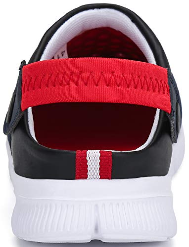 SAGUARO Zuecos para Hombre Mujer Zapatillas de Playa Ligeros Respirable Sandalias del Acoplamiento Ahueca hacia Fuera Zapatillas de Jardín, Rojo, 39 EU