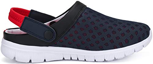 SAGUARO Zuecos para Hombre Mujer Zapatillas de Playa Ligeros Respirable Sandalias del Acoplamiento Ahueca hacia Fuera Zapatillas de Jardín, Rojo, 39 EU